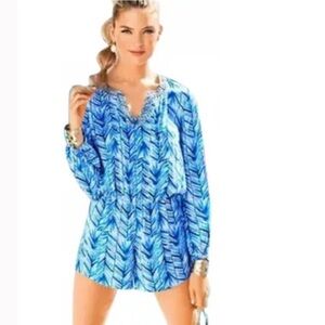 Lilly Pulitzer Colby Romper Lapis Blue Size Small
